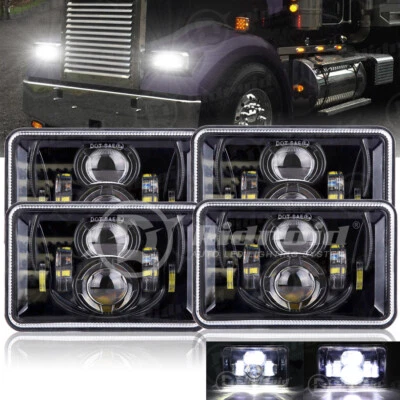 USED 4x LED 4x6 LED Headlight Hi-Lo Beam For Peterbil Kenworth Freightliner - Image 1 of 4