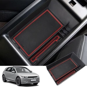 MARCHFA Center Console Organizer for Ioniq 5 2022-2023 Armrest Storage Box Red - Picture 1 of 6