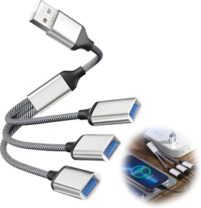 USB Splitter 1 zu 3, USB 2.0 Splitter y Kabel Ladekabel Netzkabel Verl ngerung H - Bild 1 von 6