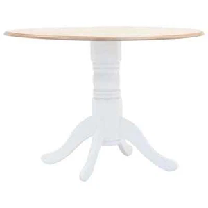 Solid Wood Dining Table French Country Farmhouse Kitchen Cafe Desk Round White - Picture 1 of 5