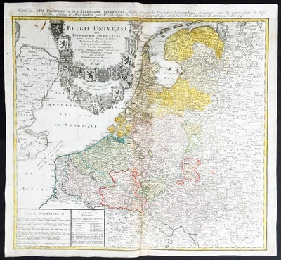 1748 Homann & Mayer Original Antique Map of The Netherlands, Belgium, Holland - Image 1 of 2