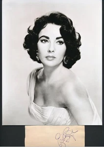 Elizabeth Taylor & Edith Evans -1950s Autographed Album Page w/ 8x10 Photo - Picture 1 of 7