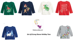 Set of 6 Baby Boys Graphic L/S Tees T-shirts 18 mo Jumping Beans Dinosaur B3 - Picture 1 of 7
