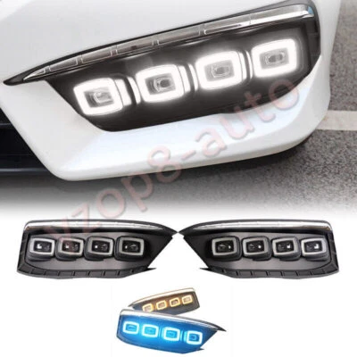 Для Honda Civic 2019-2021 Bugatti 2-цветные светодиодные дневные ходовые огни стример 2X - Изображение 1 из 4