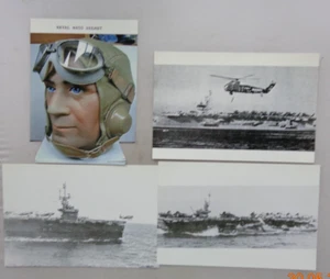 Vintage Circa WWII Photos of US Naval Ships CVE Planes on Deck Helo Take off - Picture 1 of 2