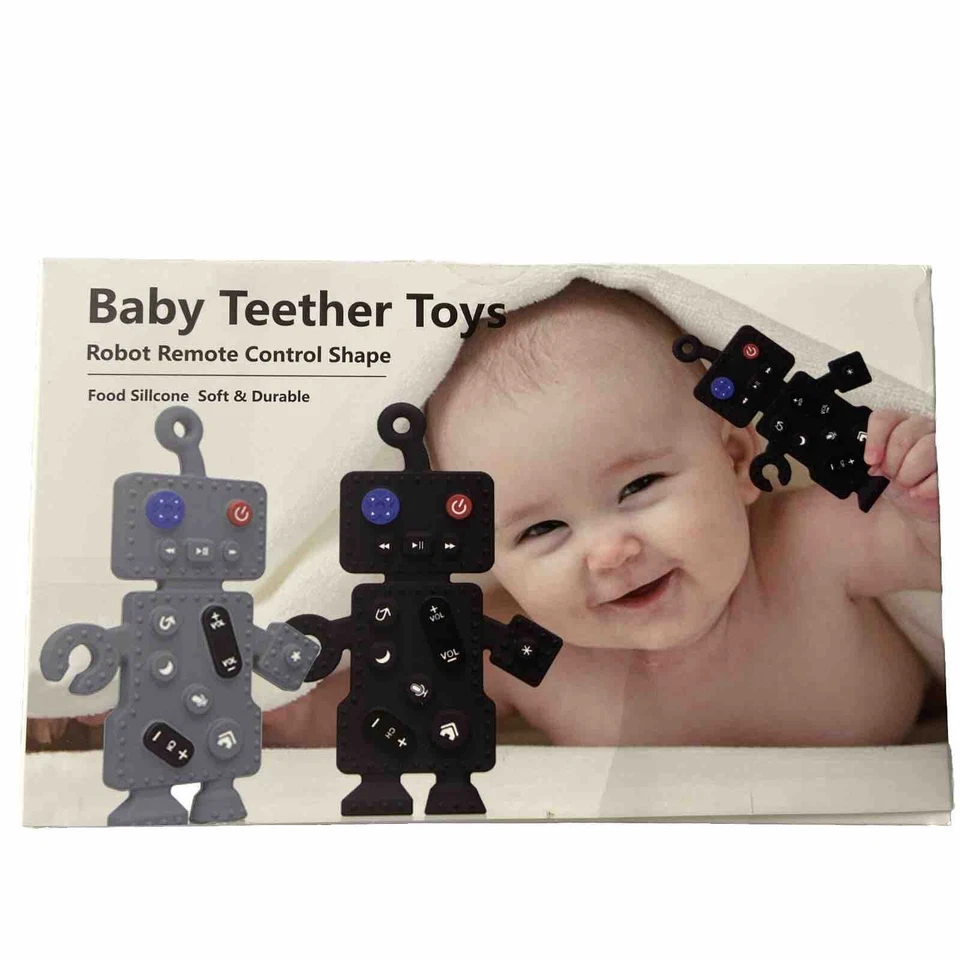Baby Teether Robot Shaped Baby Teether Toys, Set Of 3, NEW - Image 1 of 4