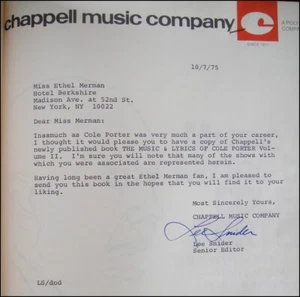 Cole PORTER: Ethel MERMAN's copy of "Music & Lyrics: Vol II" - Picture 1 of 2