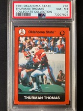 1991 Oklahoma State #86 Thurman Thomas PSA 8 Rarer 1989 Score Rookie #211