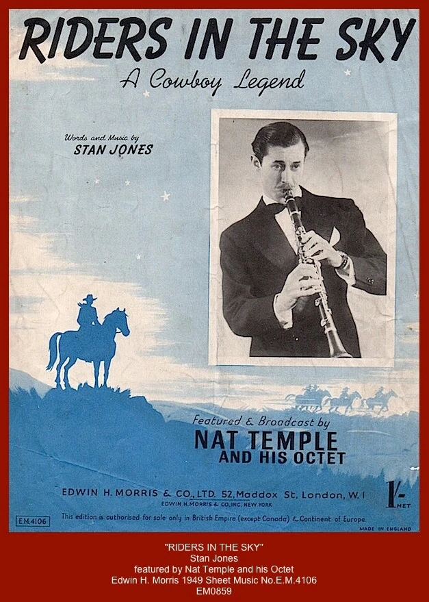 1949 Pictorial Sheet Music "RIDERS IN THE SKY" by Stan Jones - Nat Temple Octet^ - Image 1 of 1