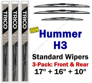 Paquete de 3 cuchillas de limpiaparabrisas delantero trasero estándar - apto para Hummer H3 2006-2010 30170/160/10-1 - Imagen 1 de 1