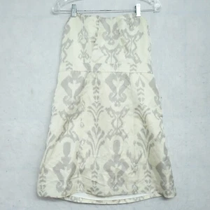 American Eagle Outfitters Strapless Dress Women's Size 12 White Aztec A-Line - Picture 1 of 15