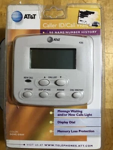 AT&T Caller Id & Call Waiting Model 436 Store 90 Names/Numbers - Photo 1/2
