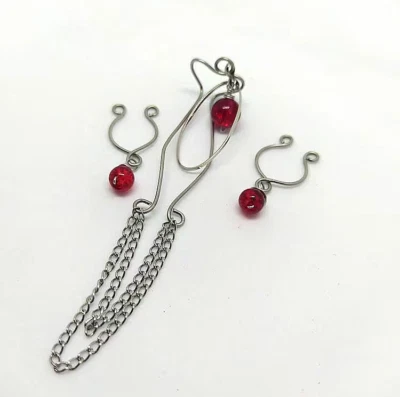 Set Intimschmuck, Brustwarzenringe & Klitorisklemme ohne Piercing Vaginal Klitoris Clip UK - Bild 1 von 4