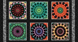 Studio E - Hothouse Magic - Panel de bloque de caleidoscopio de 24,25" - Negro - Imagen 1 de 5