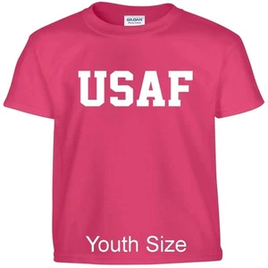 USAF Air Force Kids Boys Girls T Shirt Child Children YOUTH FIT Tee T Shirt - Picture 1 of 25