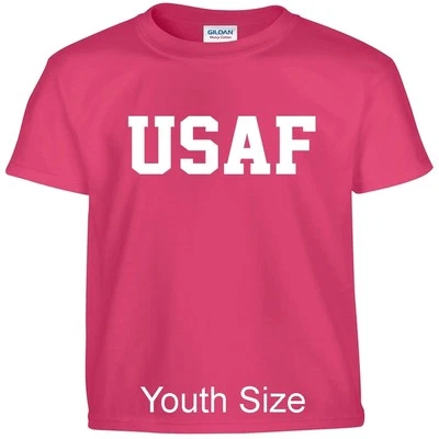 USAF Air Force Kids Boys Girls T Shirt Child Children YOUTH FIT Tee T Shirt - Image 1 of 2
