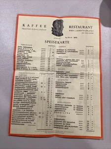 1955 café restaurante Viena Albertinaplatz Mozart restaurante menú - Imagen 1 de 7