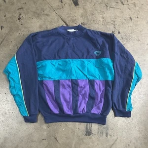 Vintage Slazenger Sport Embroidered Logo Colorblock Sweatshirt - L  - Picture 1 of 4