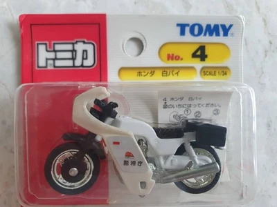 TOMY Tomica No.4 Honda Police Bike with Decal Sheet/ Scale 1:34 - Image 1 of 4