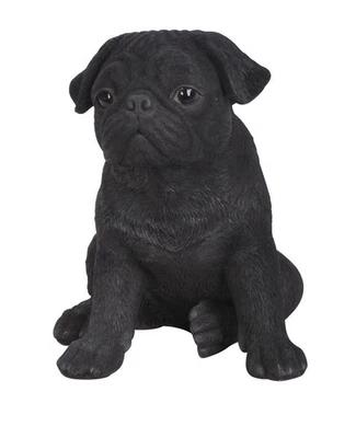 Estatua de cachorro Pug negro fácil de usar y manejar Foto 1 de 2