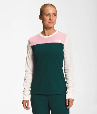 Juego de capas base The North Face Waffle para mujer grande rosa/verde/blanco XXL 2XL - NUEVO CON ETIQUETAS Foto 1 de 4