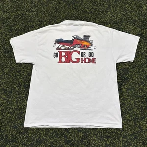 T-shirt vintage ampia grafica acceleratore motoslitta vai grande o vai casa uomo XL - Foto 1 di 7