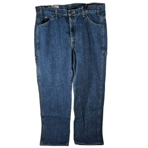 Pantalones de mezclilla de carpintero Dickies nuevos con etiquetas calce relajado pierna recta para hombre talla 38X32 azul oscuro - Imagen 1 de 12