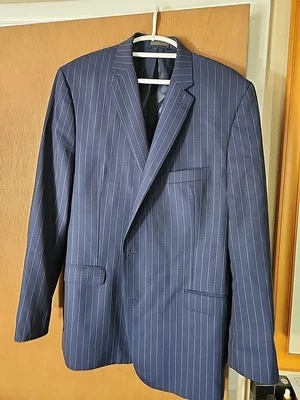 Ralph Lauren Black Label Wool 48L Slim Fit Royal blue pink striped  Blazer - Image 1 of 4