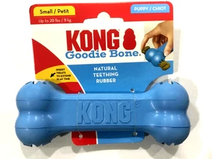 2 giocattoli per cuccioli KONG - Goodie Bone & Fetch Chew - aiuto per dentizione BLU taglia cane piccola - Foto 1 di 9