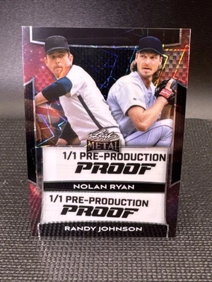 Láser de béisbol Nolan Ryan Randy Johnson 2025 hoja de metal prueba previa 1/1 Foto 1 de 2