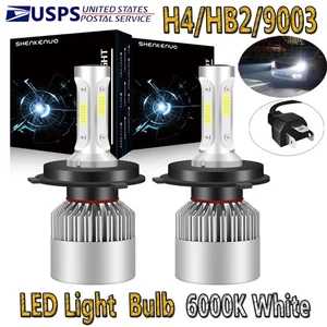 H4 COB LED Bulb HID White 360° Hi/Low Beam Motorcycle Headlight 6500K High Power - Picture 1 of 8