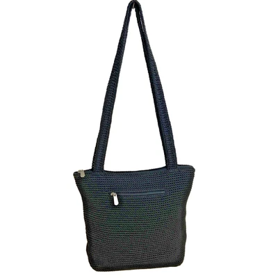 Bolso de Hombro The Sak Crochet Cartera Mujer Boho Hobo Hecho a Mano Grande Negro 11x12 pulgadas Foto 1 de 4