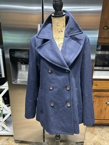 Old Navy Peacoat Dark Navy Large Tall Wool Blend - Picture 1 of 7