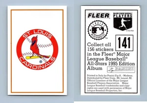 St Louis Cardinals#141 Fleer Major League Baseball All-Stars 1995 Panini Sticker - Picture 1 of 1