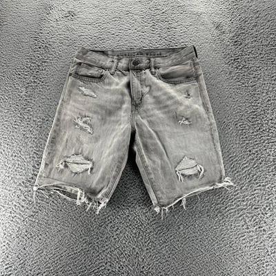American Eagle Cut Off Shorts Mens Size 32 Gray Light Wash Stretch Slim Denim - Image 1 of 4