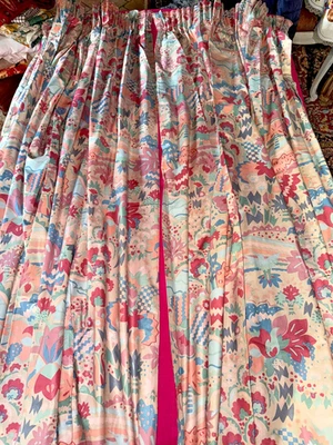 Paire de double rideaux Texunion décor de Jacqueline Regnier Arbres de vie - Photo 1/4