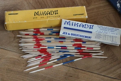 ancienne boite de jeu jouet MIKADO complete avec regle 2 - Photo 1/2
