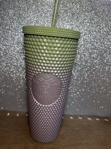 Starbucks Fall 2024 Green Purple Studded Tumbler 24 oz Venti - Picture 1 of 5