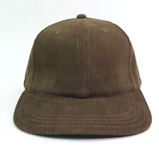 VTG 90s Brown Herringbone USA Blank Snapback Adjustable Hat Baseball Cap Sports 