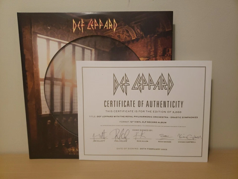Def Leppard Drastic Symphonies Picture Disc 2LP With Signed/Autographed COA - Image 1 of 4