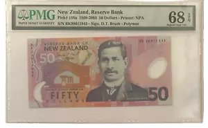 NUEVA ZELANDA - P 188a - 50 DÓLARES - 1999 - 2003 - PMG GEMA UNC 68 EPQ - POLÍMERO - Imagen 1 de 2
