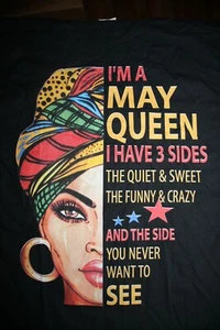 I'M A MAY QUEEN...I HAVE 3 SIDES - Langarm T-Shirt, Medium, schwarz - Bild 1 von 5