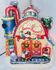 Regency Christmas Fibre Optic Snow Factory Light Up House Ornament 20cm x 18cm - Picture 1 of 2