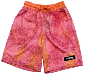 adidas Shorts Mens Medium Coral 9 " Inseam Basketball Pockets Drawcord Athletic - Picture 1 of 11