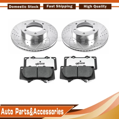 2X Juego de rotor de pastillas de freno Power Stop delantero para Toyota Tundra 2004 2005 2006_LX Foto 1 de 4