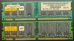 Lot of (2) 64MB HYUNDAI PC-100-322-620 NON-ECC SDRAM HYM7V65801 ATFG-10S - Picture 1 of 2