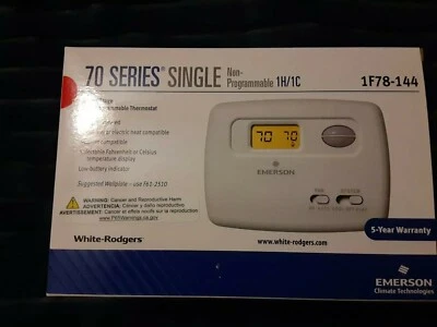 White-Rodgers 1F78-144 Single Stage Non-Programmable Thermostat - Image 1 of 4