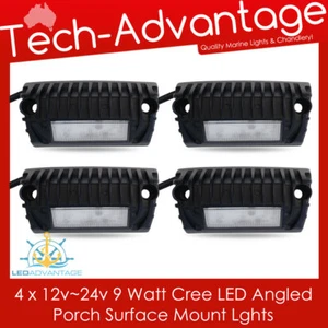 4 X 12V 9W BOAT/CARAVAN/AWNING/DECK ANGLED DOWN SURFACE MOUNT LED SCENE LIGHTS - Picture 1 of 5