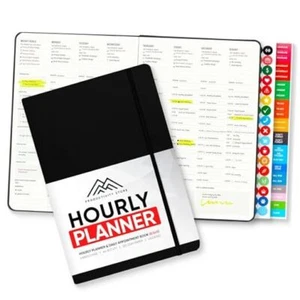 Hourly Planner & Appointment Book - 2024 Planner with Daily Tasks & 30 Black - Picture 1 of 7