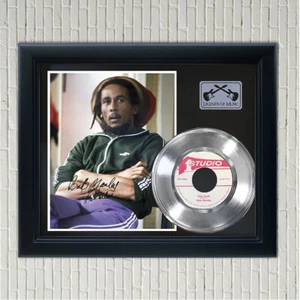Bob Marley "One Love" Framed Silver Reproduction Signed Record Display - Picture 1 of 4